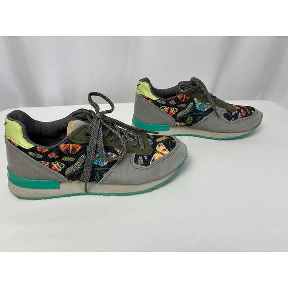 Inkkas Flutterby Vegan Jogger Sneakers Womens 7 Multi Butterfly Artsy Fun - Picture 3 of 8